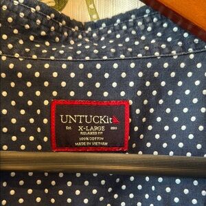 UNTUCKit Navy Polka Dot Casual Button Down Shirt